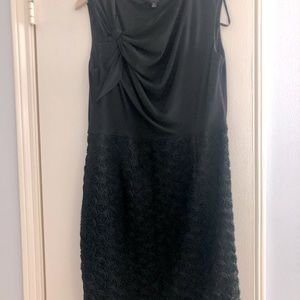 Cocktail dress with gauzey black roses